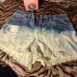 Signature by Levi Strauss Blue and Cream Jean Shorts
